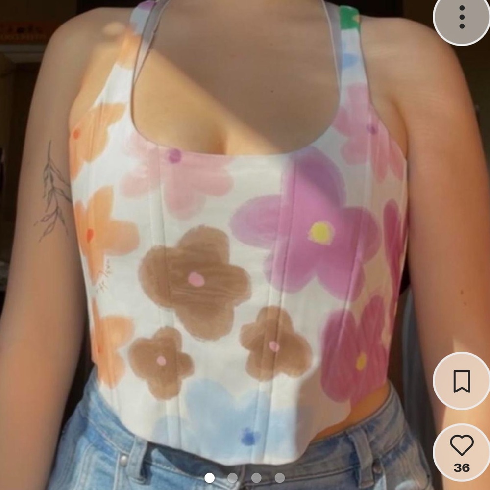 with jean floral corset